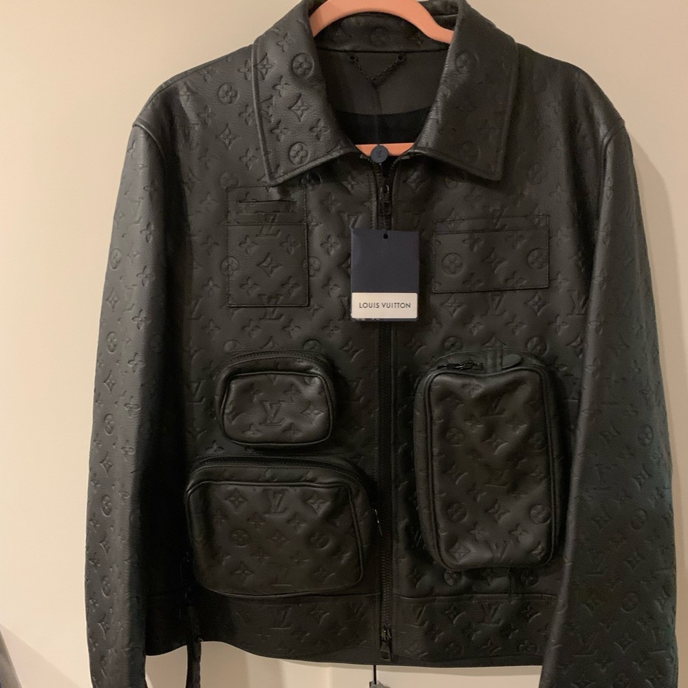 LV MONOGRAM EMBOSSED UTILITY JACKET Size 50